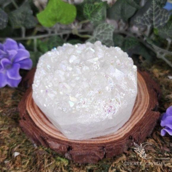 Angel Aura Quartz Crystal Cluster #10 - Picture 3 of 5